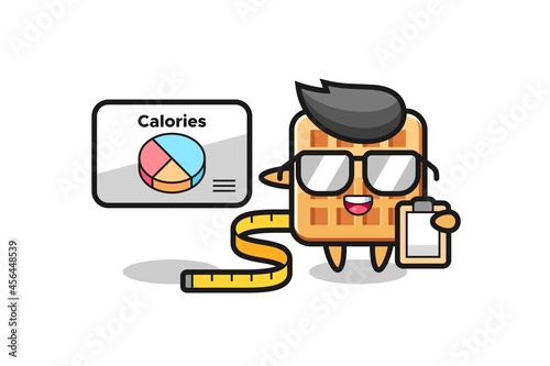 Illustration of waffle mascot as a dietitian
