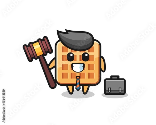 Illustration of waffle mascot as a lawyer