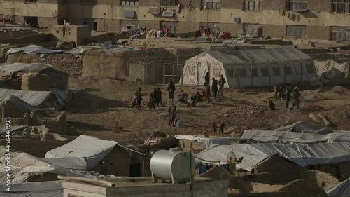 Wallpaper Mural Afghanistan scene - day time scene from Kabul city -tele photo scene of shanty refugee housings and tents Torontodigital.ca