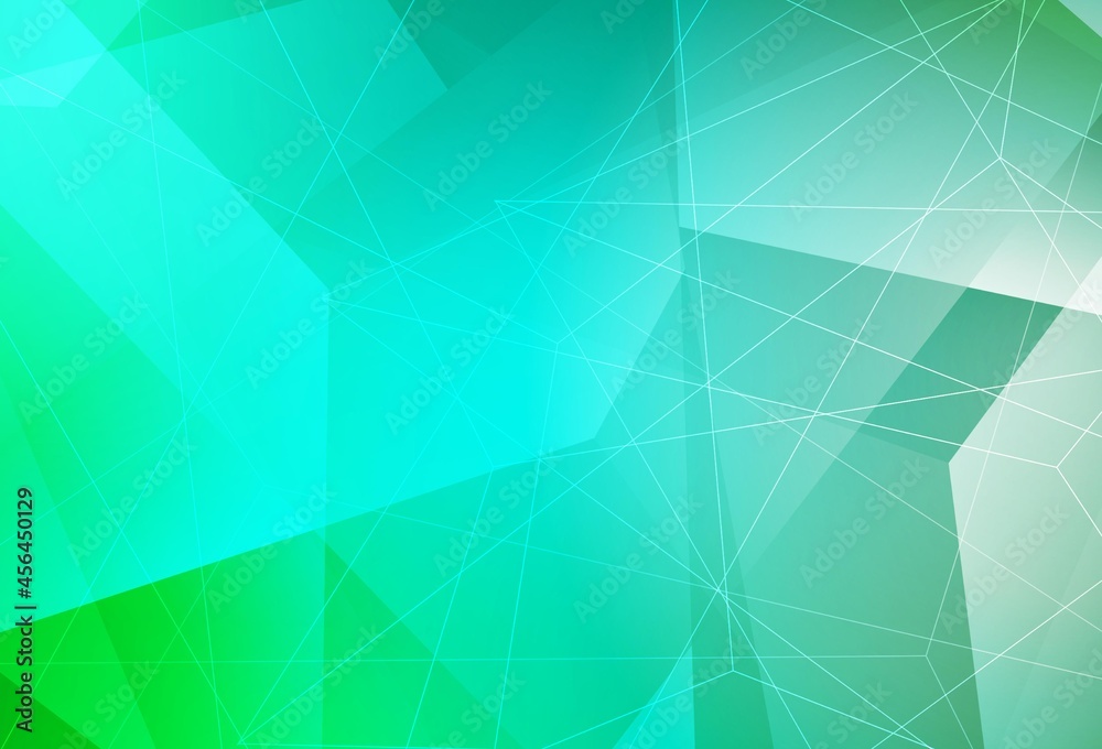 Obraz premium Light Green vector backdrop with lines, triangles.