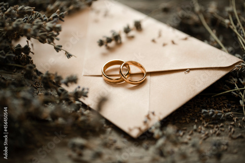rings on a wooden background
