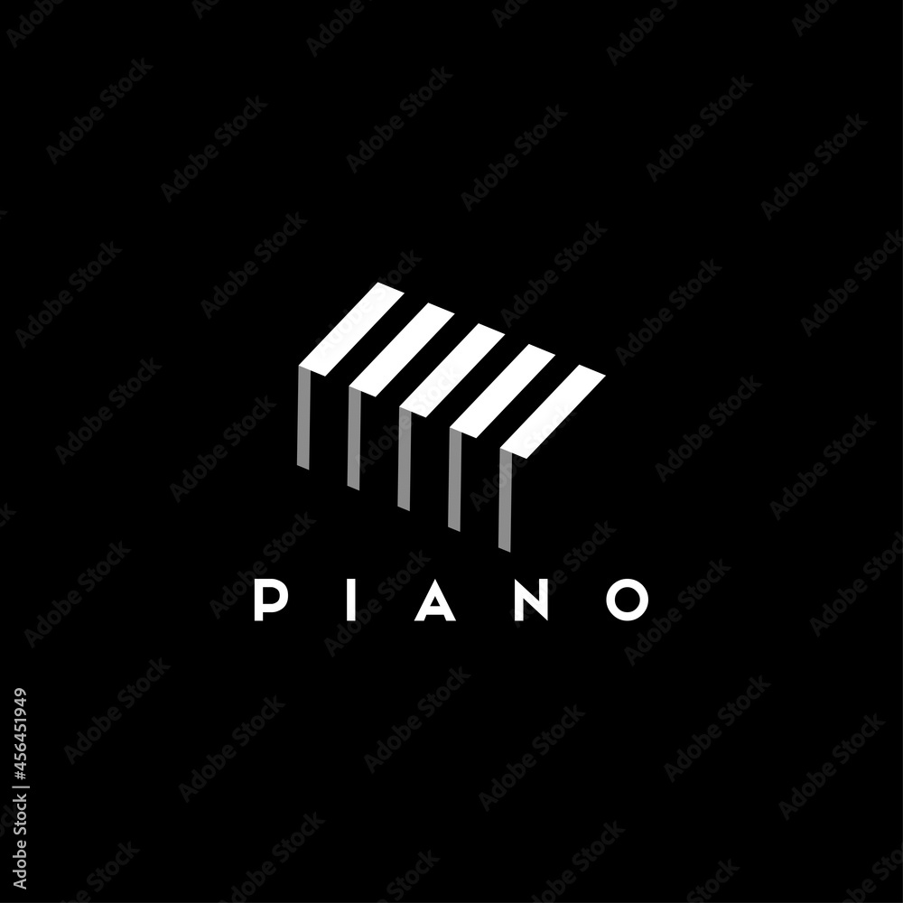 Fototapeta premium Piano keyboard logo vector illustration