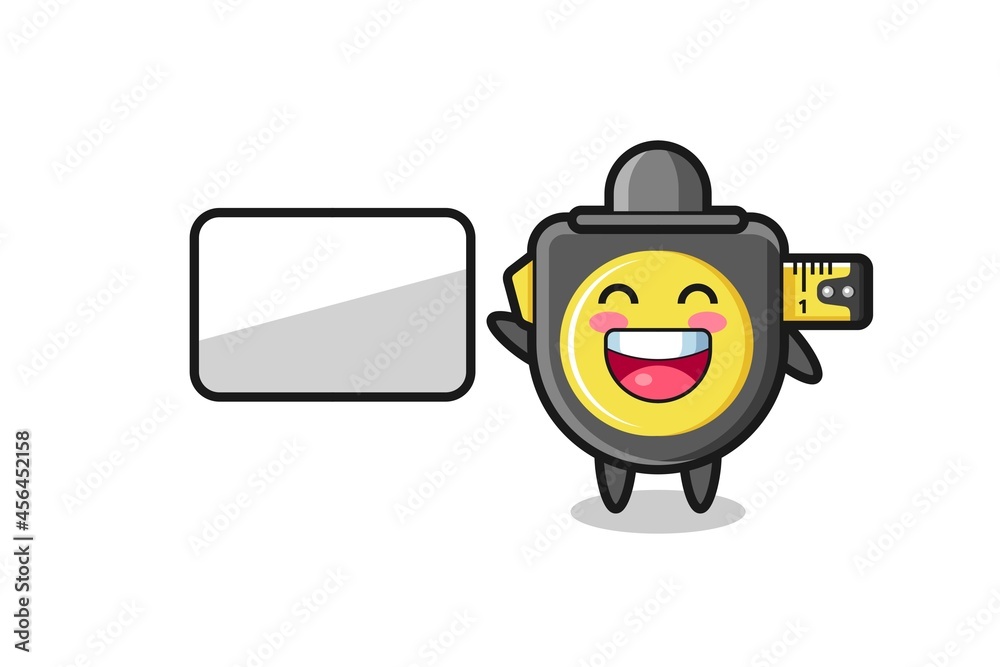 tape measure cartoon illustration doing a presentation tape measure cartoon illustration doing a presentation