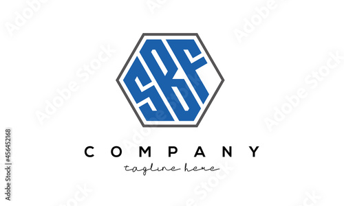 letters SBF creative polygon logo victor template photo