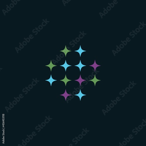 Sparkle star logo design, fresh creative symbol concept. Lightning, astronomy, glare, cleaning company abstract business icon