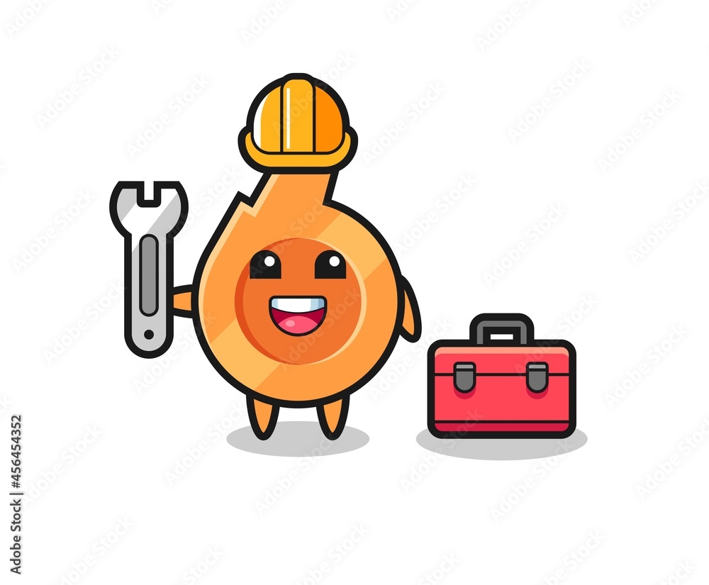 Mascot cartoon of whistle as a mechanic Mascot cartoon of whistle as a mechanic