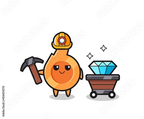 Character Illustration of whistle as a miner