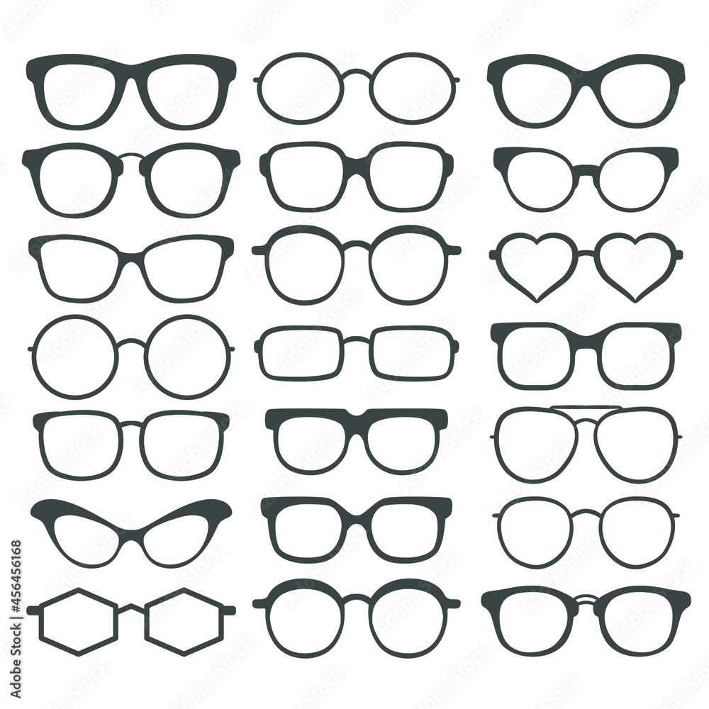 Set of sunglasses isolated on white background Set of sunglasses isolated on white background