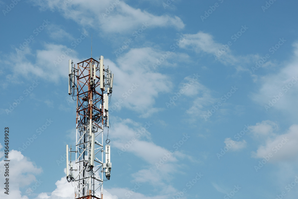 Telecommunication tower on the sky. technology network. telecom network
