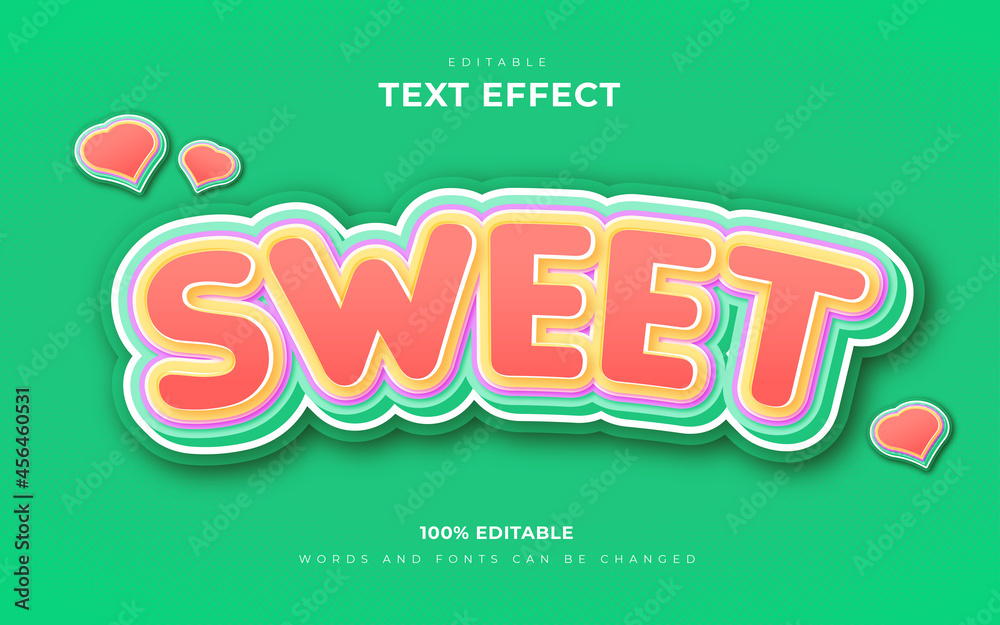 Sweet soft 3d editable text effect