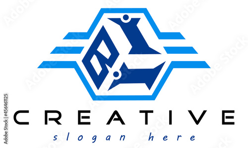 emblem badge with wings BII letter  logo design vector, business logo, icon shape logo, stylish logo template