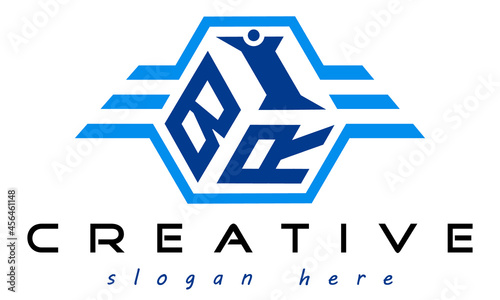 emblem badge with wings BIR letter  logo design vector, business logo, icon shape logo, stylish logo template