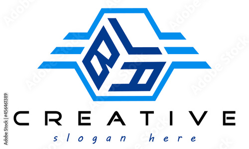 emblem badge with wings BLA letter  logo design vector, business logo, icon shape logo, stylish logo template