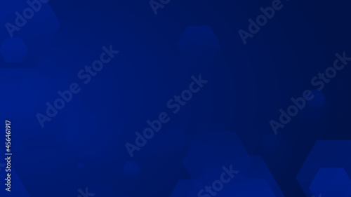 Abstract blue hexagon geometric pattern technology background.