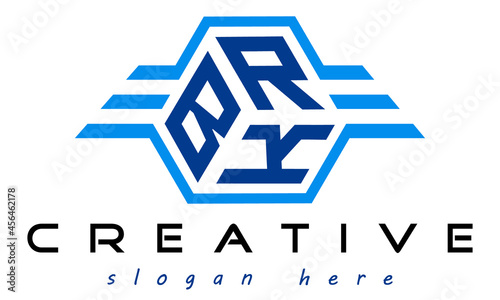 emblem badge with wings BRK letter  logo design vector, business logo, icon shape logo, stylish logo template