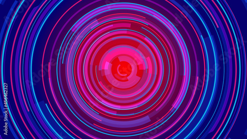 Abstract circle blue purple neon future technology background.