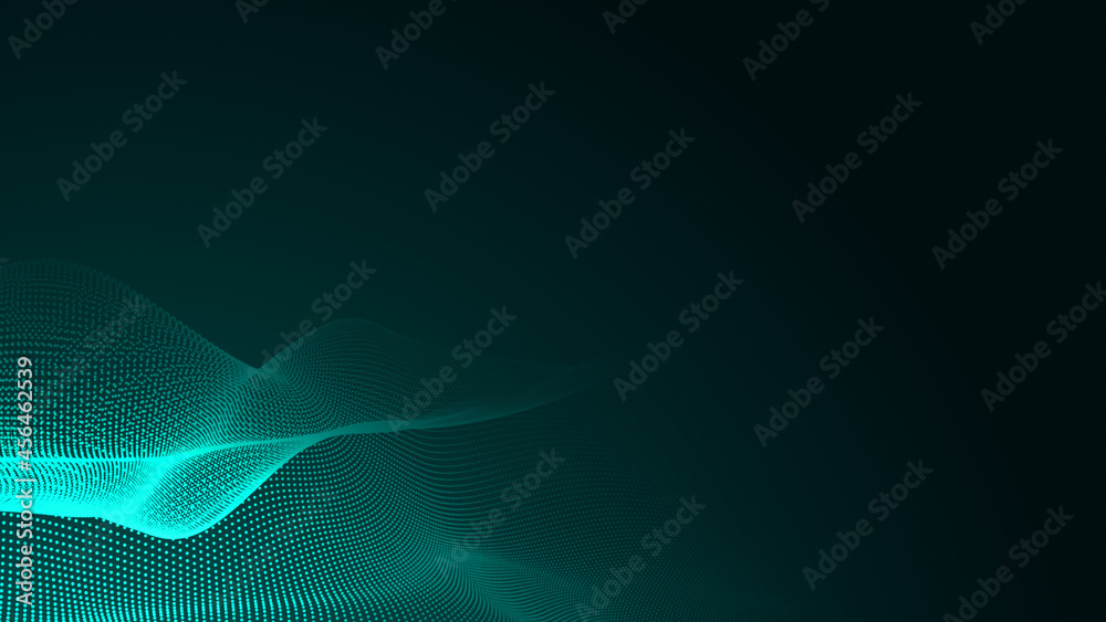 Abstract dot green wave gradient texture technology background. Abstract dot green wave gradient texture technology background.