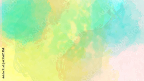 Abstract watercolor paint background by teal color blue and green with liquid fluid texture for background, banner © Creative