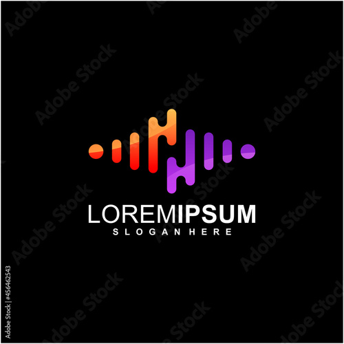 Sound wave logo with negative space