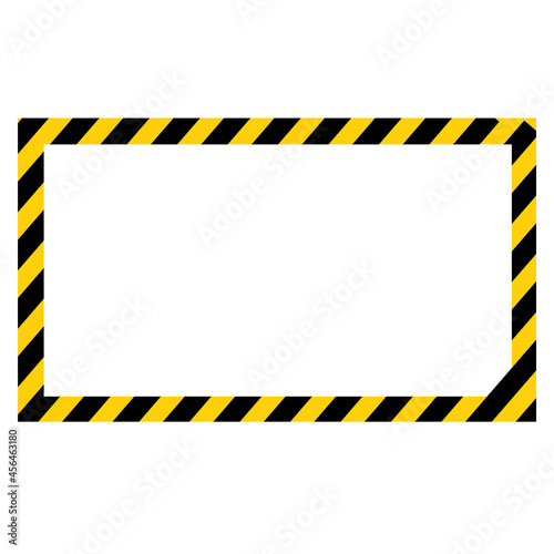 Black and yellow warning line striped rectangular background. rectangular warning sign. Hazard stripes background with space for text. flat style.