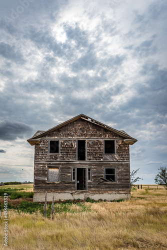 An abandoned prairie hospital in the ghost town of Robsart, Saskatchewan