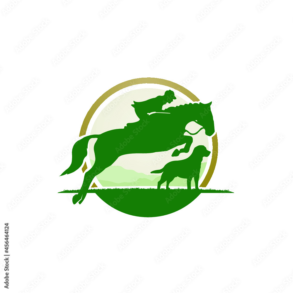 Obraz premium Horse Jumping Logo in Circle