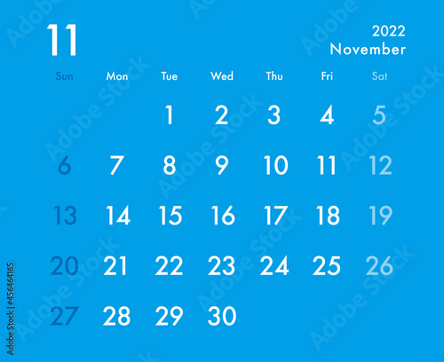 calendar  November 2022 blue
