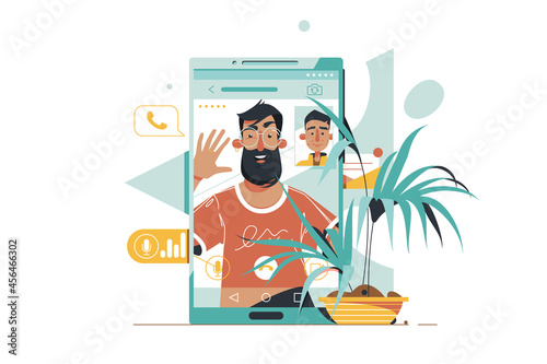 Man speaking and talk on video call