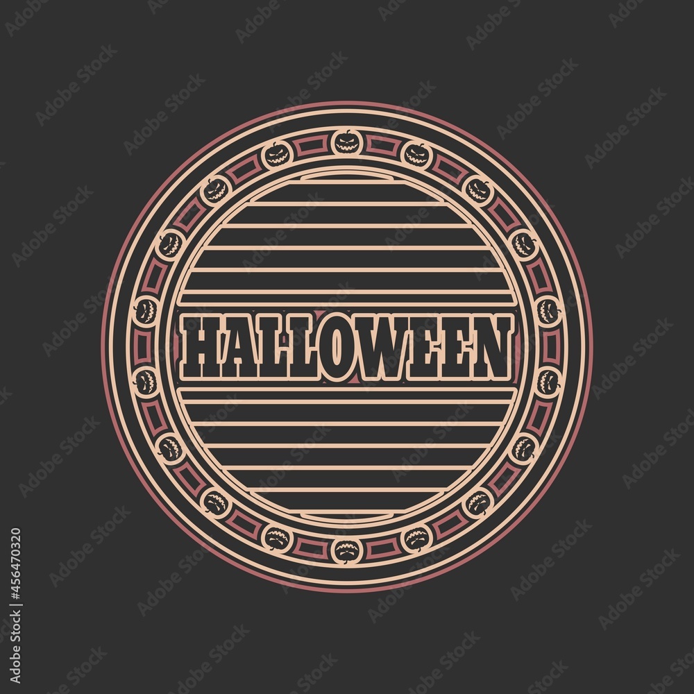 Thin line style emblem for Halloween day