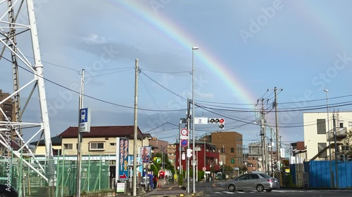 雨上がりの空にかかる虹