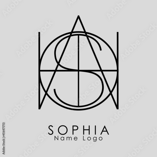 SOPHIA Name Logo Modern illustration Creative Name logo design