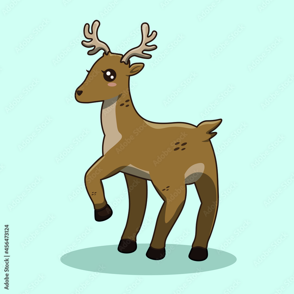 reindeer vector illustration, cute mammal