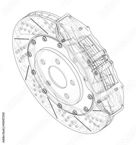 Brake disc outline. Vector