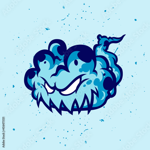 wild cloud cartoon mascot logo, this image is suitable for esport team logos or for the adventure community in the wild and the skateboard or extreme sports community