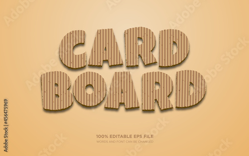 Card Board editable text style effect 