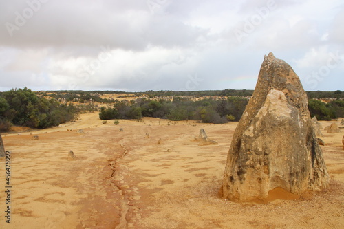 The Pinnacles Desert in te Nambung National Park, Western Australia.