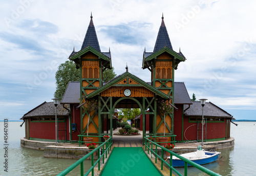 KESZTHELY, HUNGARY - JULY 3, 2020: Island beach in Keszthely, Hungary