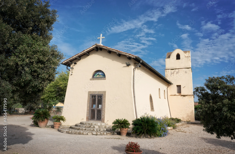 View of The Sorresca Church - Sabaudia lake -  Latina Italy