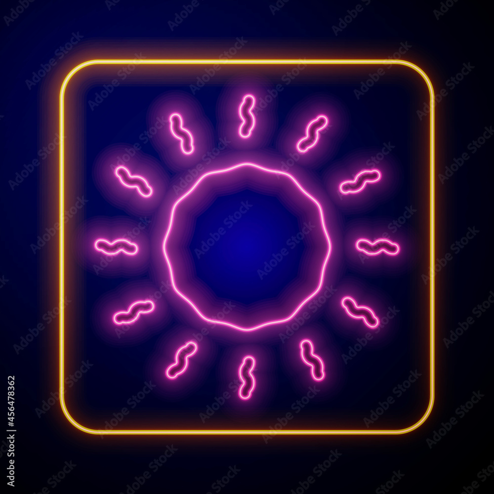 Glowing neon Sun icon isolated on black background. Vector Glowing neon Sun icon isolated on black background. Vector