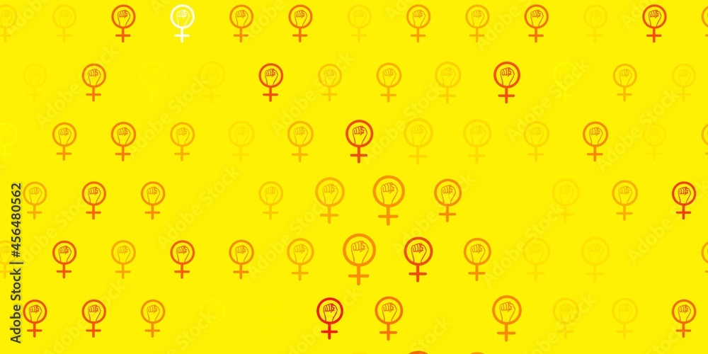 Light Yellow vector background with woman symbols. Light Yellow vector background with woman symbols.