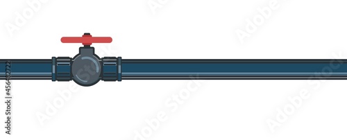 Pipeline tap. Water fittings. Liquid or gas supply symbol. Pipeline for various purposes. Illustration isolated on background vector