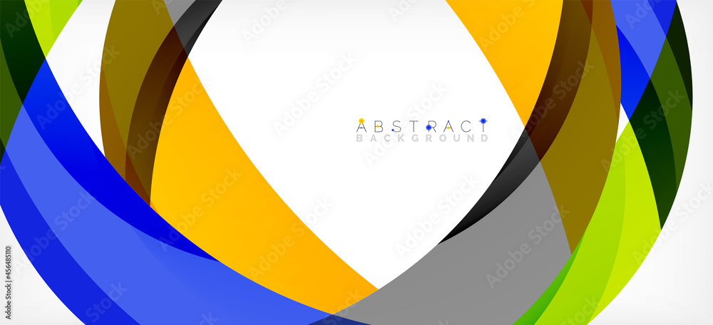 Geometric abstract background. Circle created with overlapping color shapes. Vector Illustration For Wallpaper, Banner, Background, Landing Page Geometric abstract background. Circle created with overlapping color shapes. Vector Illustration For Wallpaper, Banner, Background, Landing Page