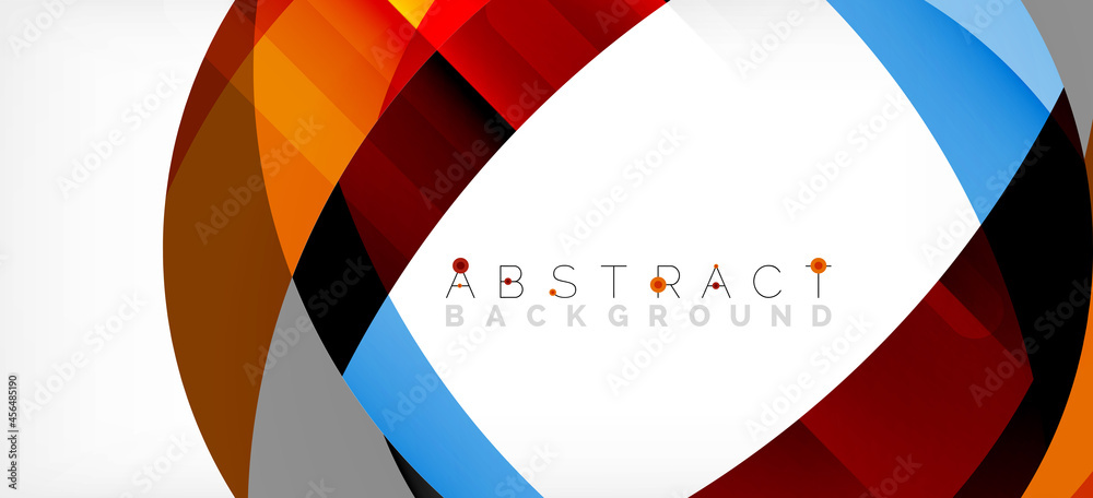 Geometric abstract background. Circle created with overlapping color shapes. Vector Illustration For Wallpaper, Banner, Background, Landing Page Geometric abstract background. Circle created with overlapping color shapes. Vector Illustration For Wallpaper, Banner, Background, Landing Page