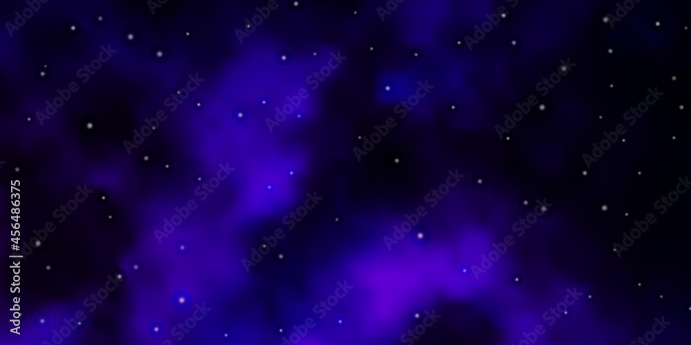 Obraz premium Dark Purple vector layout with bright stars.