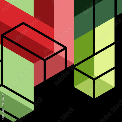 Abstract background. 3d cubes, cubic elements and blocks. Techno or business concept for wallpaper, banner, background, landing page