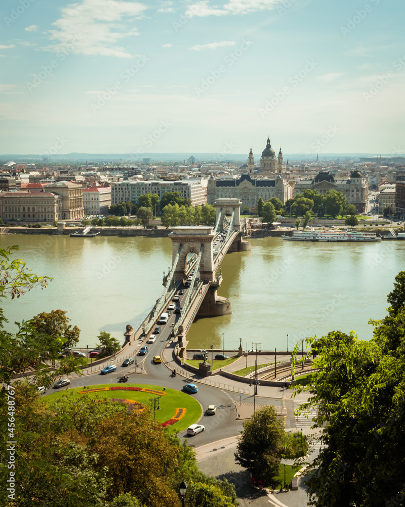 Fototapeta premium View of the Hungarian Parliament and Danube River form Buda Castle