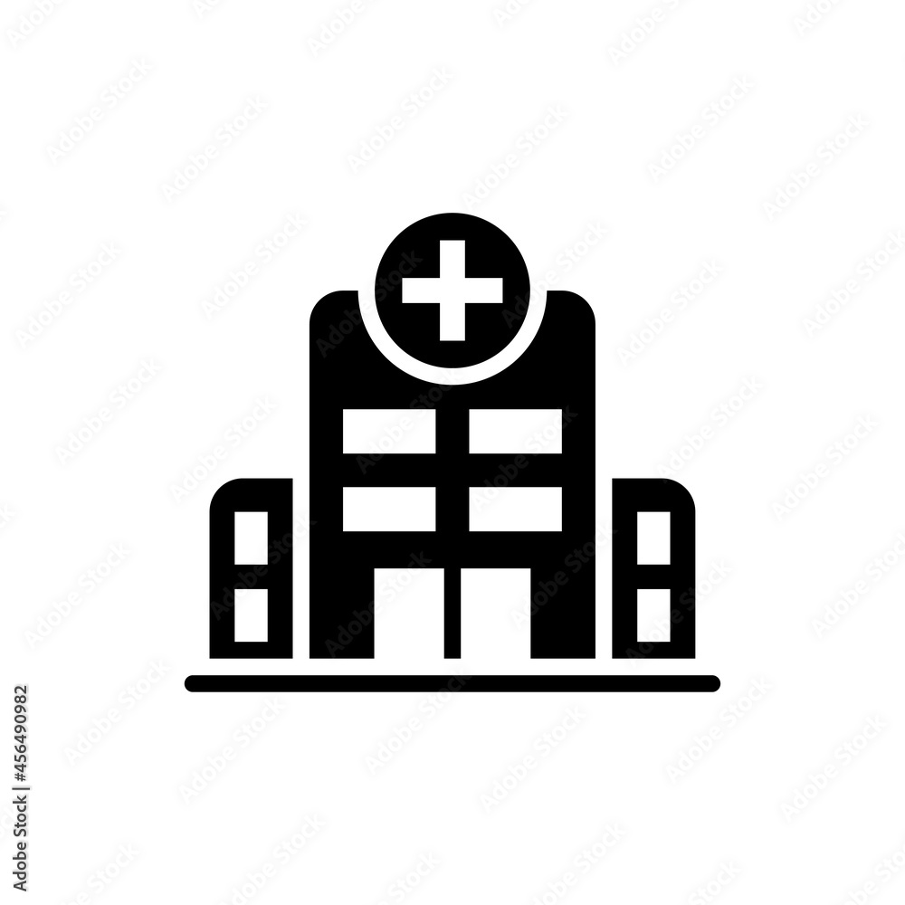 Obraz premium Hospital vector solid icon style illustration. Eps 10 file