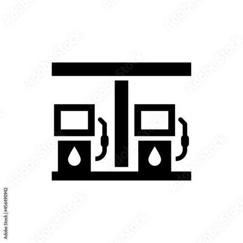 Gas station vector solid icon style illustration. Eps 10 file