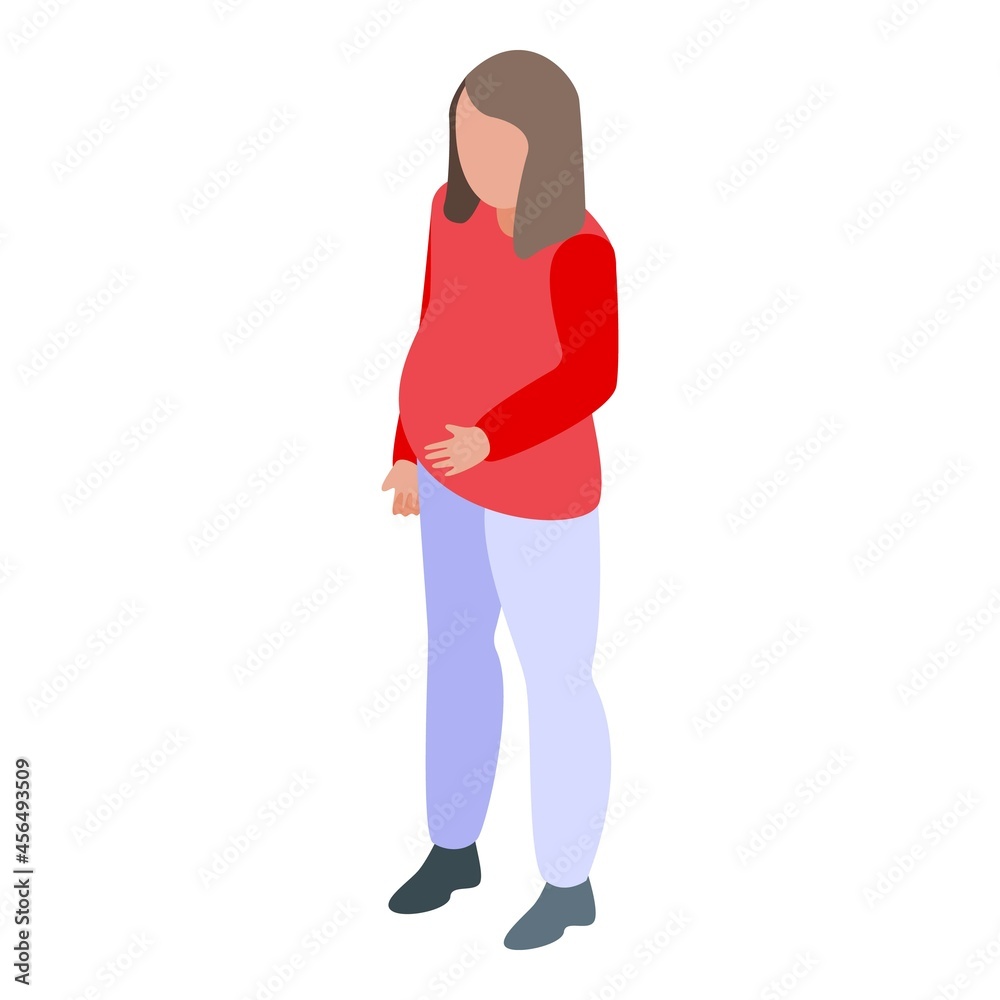 Pregnant woman icon isometric vector. Baby belly. Mom pregnancy Pregnant woman icon isometric vector. Baby belly. Mom pregnancy