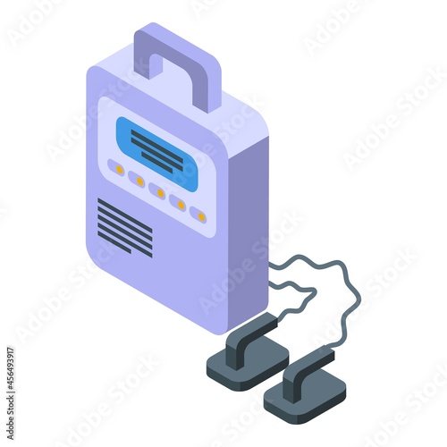 Heart defibrillator icon isometric vector. Aed cardiac. Cpr cardioverter